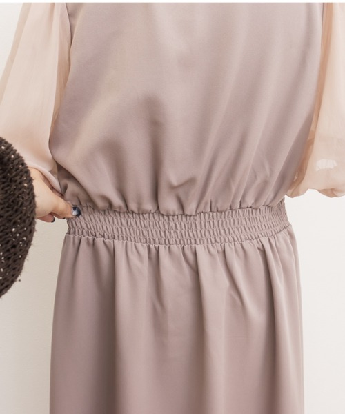 CLETTE(クレット)の「シアー5分袖ワンピース(ワンピース・レディース・ブルー/ピンク/ネイビー・LL/3L/4L)」の22枚目の写真