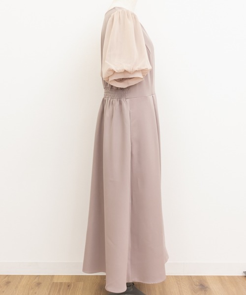 CLETTE(クレット)の「シアー5分袖ワンピース(ワンピース・レディース・ブルー/ピンク/ネイビー・LL/3L/4L)」の18枚目の写真
