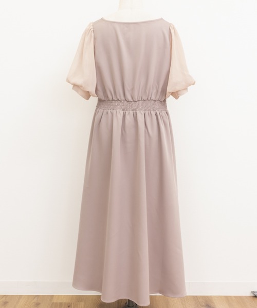 CLETTE(クレット)の「シアー5分袖ワンピース(ワンピース・レディース・ブルー/ピンク/ネイビー・LL/3L/4L)」の19枚目の写真