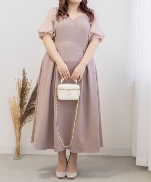 CLETTE(クレット)の「シアー5分袖ワンピース(ワンピース・レディース・ブルー/ピンク/ネイビー・LL/3L/4L)」の13枚目の写真