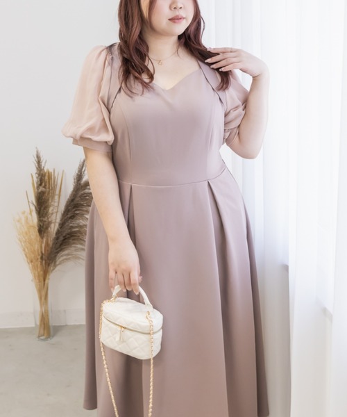 CLETTE(クレット)の「シアー5分袖ワンピース(ワンピース・レディース・ブルー/ピンク/ネイビー・LL/3L/4L)」の15枚目の写真