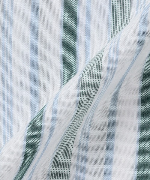 TOKYO SHIRTS（トウキョウシャツ）の「綿100% Wガーゼ ボタンダウン 半袖カジュアルシャツ（ポロシャツ・メンズ・ブルー系・LL/M/L）」の5枚目の写真