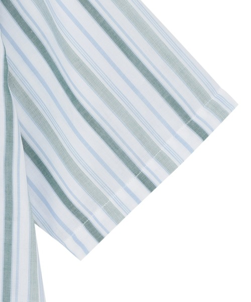 TOKYO SHIRTS（トウキョウシャツ）の「綿100% Wガーゼ ボタンダウン 半袖カジュアルシャツ（ポロシャツ・メンズ・ブルー系・LL/M/L）」の4枚目の写真