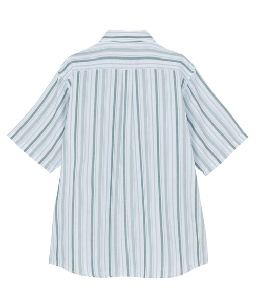 TOKYO SHIRTS（トウキョウシャツ）の「綿100% Wガーゼ ボタンダウン 半袖カジュアルシャツ（ポロシャツ・メンズ・ブルー系・LL/M/L）」の2枚目の写真