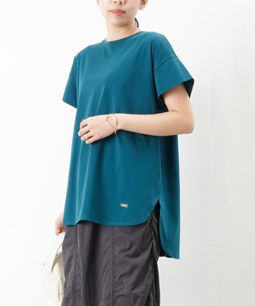 tシャツ LC/LLL 「新色追加」シルケットスリットカットソー / バックスリットシンプルTシャツ レディース LC/LLL 【新色追加】シルケットスリットカットソー / バック