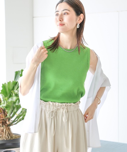 LEPSIM（レプシィム）の「スラブリブタンク　114449（タンクトップ・レディース・グリーン/ブルー/ブラック/アイボリー/グリーン系その他・FREE）」の4枚目の写真