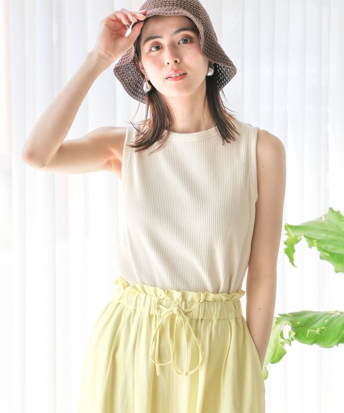 LEPSIM（レプシィム）の「スラブリブタンク　114449（タンクトップ・レディース・グリーン/ブルー/ブラック/アイボリー/グリーン系その他・FREE）」の6枚目の写真