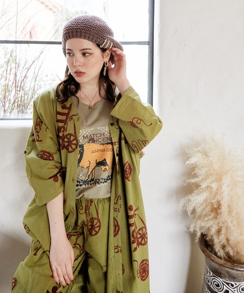 チャイハネ（チャイハネ）の「【チャイハネ】ペジニットベレー帽（ハンチング/ベレー帽・レディース・カーキ/ブラック/ベージュ・FREE）」の11枚目の写真