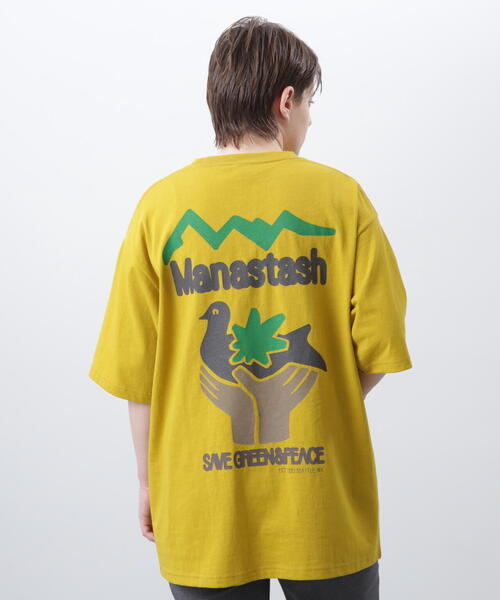 MANASTASH（マナスタッシュ）の「MANASTASH/マナスタッシュ  CiTee PIGION シティーピジョン（Tシャツ/カットソー・メンズ・ホワイト/ブラック/イエロー・M/S/XL/L）」の3枚目の写真