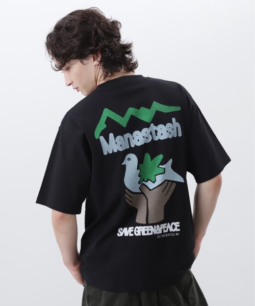 MANASTASH（マナスタッシュ）の「MANASTASH/マナスタッシュ  CiTee PIGION シティーピジョン（Tシャツ/カットソー・メンズ・ホワイト/ブラック/イエロー・M/S/XL/L）」の2枚目の写真