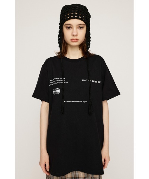 新品 ロゴTシャツ ランダムプリント 刺繍 コットン ブラック フリー オールオーバーロゴプリントのファッションフィットTシャツ – EVISU