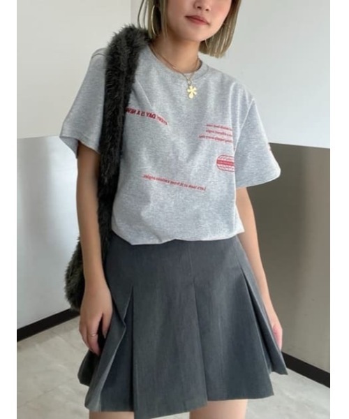 SLY（スライ）の「RANDOM LOGO PRINT T/SH ランダム ロゴ プリント Tシャツ（Tシャツ/カットソー・レディース・レッド/ホワイト/杢グレー/ブラック・FREE）」の14枚目の写真