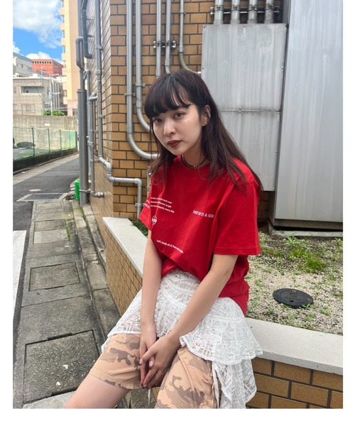 SLY（スライ）の「RANDOM LOGO PRINT T/SH ランダム ロゴ プリント Tシャツ（Tシャツ/カットソー・レディース・レッド/ホワイト/杢グレー/ブラック・FREE）」の11枚目の写真
