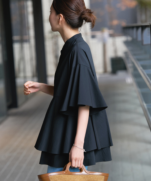 IENA タイプライターティアードブラウス