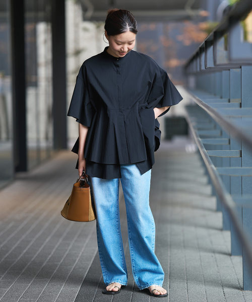 IENA タイプライターティアードブラウス