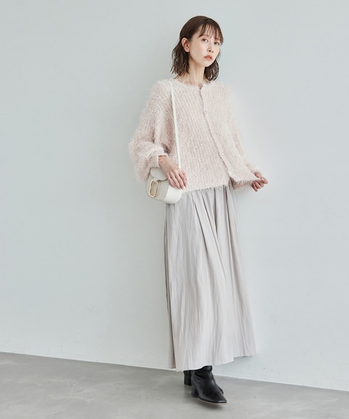 ROPE' PICNIC（ロペピクニック）の「ラメフェザーカーディガン（カーディガン/ボレロ・レディース・ライトグレー/ブラック/ベージュ/ピンク・38）」の22枚目の写真