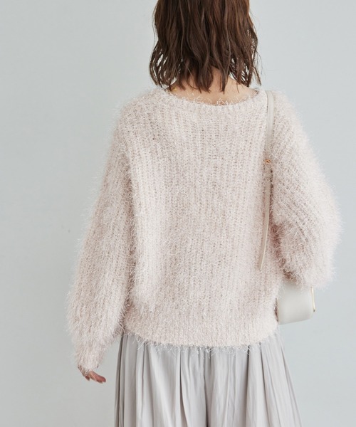 ROPE' PICNIC（ロペピクニック）の「ラメフェザーカーディガン（カーディガン/ボレロ・レディース・ライトグレー/ブラック/ベージュ/ピンク・38）」の18枚目の写真