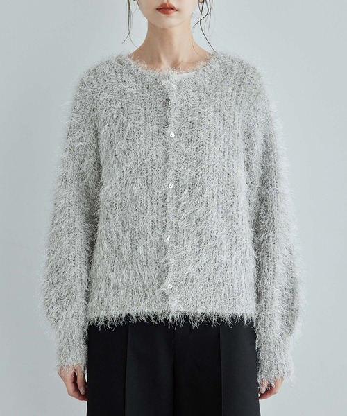ROPE' PICNIC（ロペピクニック）の「ラメフェザーカーディガン（カーディガン/ボレロ・レディース・ライトグレー/ブラック/ベージュ/ピンク・38）」の17枚目の写真