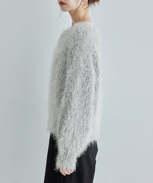 ROPE' PICNIC（ロペピクニック）の「ラメフェザーカーディガン（カーディガン/ボレロ・レディース・ライトグレー/ブラック/ベージュ/ピンク・38）」の16枚目の写真