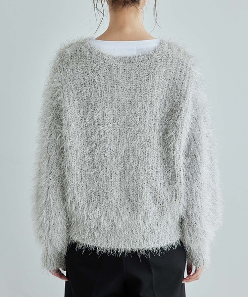 ROPE' PICNIC（ロペピクニック）の「ラメフェザーカーディガン（カーディガン/ボレロ・レディース・ライトグレー/ブラック/ベージュ/ピンク・38）」の15枚目の写真