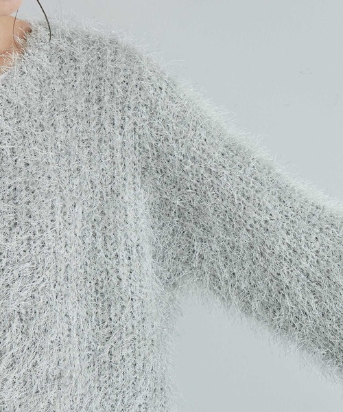 ROPE' PICNIC（ロペピクニック）の「ラメフェザーカーディガン（カーディガン/ボレロ・レディース・ライトグレー/ブラック/ベージュ/ピンク・38）」の13枚目の写真