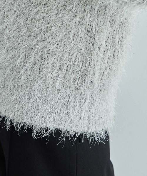 ROPE' PICNIC（ロペピクニック）の「ラメフェザーカーディガン（カーディガン/ボレロ・レディース・ライトグレー/ブラック/ベージュ/ピンク・38）」の11枚目の写真