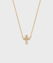 【Tiny Motif】K10ダイヤモンドクロスネックレス（0.02ct）
