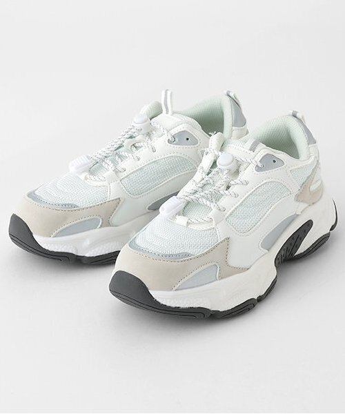 LOVETOXIC（ラブトキシック）の「ドローコードダッドスニーカー（スニーカー・キッズ・ホワイト/ブラック/マルチ・S/M/L）」の2枚目の写真