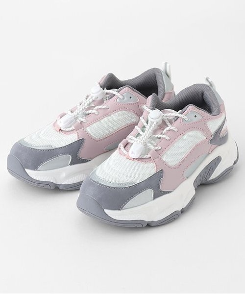 LOVETOXIC（ラブトキシック）の「ドローコードダッドスニーカー（スニーカー・キッズ・ホワイト/ブラック/マルチ・S/M/L）」の3枚目の写真