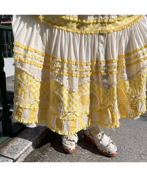 pinkhouse 配色フリルティアードスカート PINK HOUSE（ピンクハウス）の「配色フリルティアードスカート