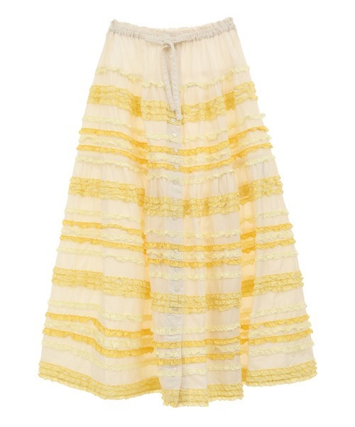 PINK HOUSE（ピンクハウス）の「配色フリルティアードスカート