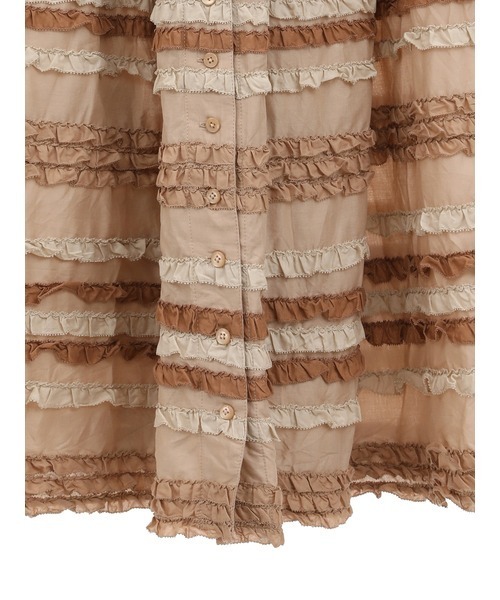 ピンクハウス★新品タグ付き★配色フリルティアードスカード ピンクハウス☆新品タグ付き☆配色フリルティアードスカード