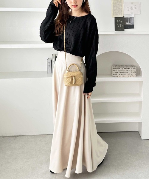 GeeRA（ジーラ）の「シャギージャガードフリンジボートネックカットソー（Tシャツ/カットソー・レディース・モカ/オフホワイト/ブルー/ブラック/ライム・MEDIUM/LARGE/X-LARGE）」の12枚目の写真