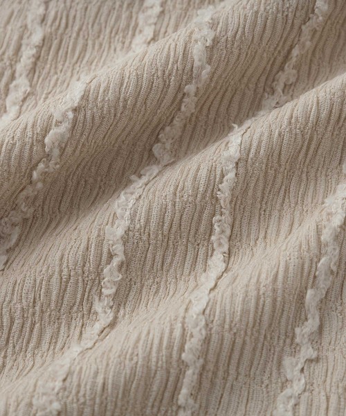 GeeRA（ジーラ）の「シャギージャガードフリンジボートネックカットソー（Tシャツ/カットソー・レディース・モカ/オフホワイト/ブルー/ブラック/ライム・MEDIUM/LARGE/X-LARGE）」の17枚目の写真