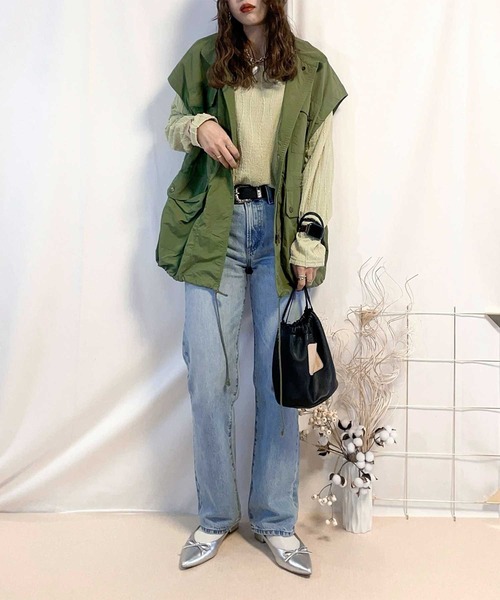 GeeRA（ジーラ）の「シャギージャガードフリンジボートネックカットソー（Tシャツ/カットソー・レディース・モカ/オフホワイト/ブルー/ブラック/ライム・MEDIUM/LARGE/X-LARGE）」の21枚目の写真