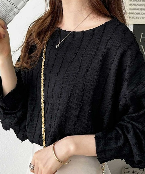 ⭐️専用⭐️ シャギージャカードボートネックカットソー ジャガード[品番