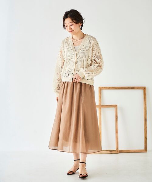le.coeur blanc(ルクールブラン)の「《手洗い可能》キリカエギャザースカート(スカート・レディース・キャメル/ダークグレー/オリーブ・38)」の8枚目の写真