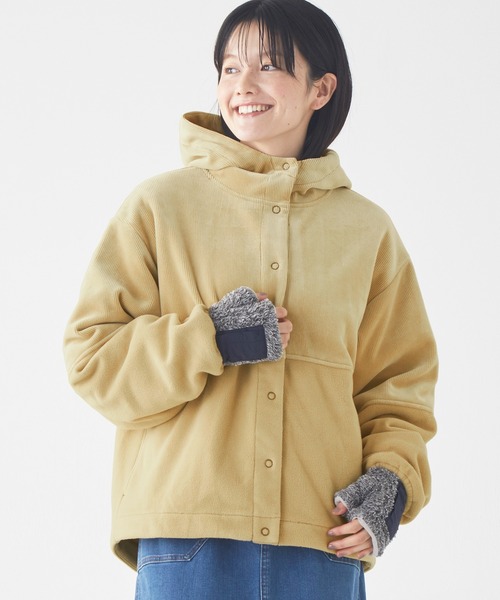 KRIFF MAYER Lady's Collection(クリフメイヤーレディースコレクション)の「ボンディングベロアフードJK(その他アウター・レディース・ブラウン/グリーン/カラフル/チャコール/ナチュラル・MEDIUM/LARGE)」の4枚目の写真