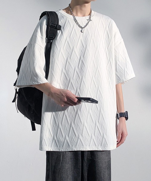 AsaAura(アサオーラ)の「メンズ Tシャツ クルーネックスウェット(Tシャツ/カットソー・メンズ・ブラック/ベージュ/ホワイト・FREE)」の8枚目の写真