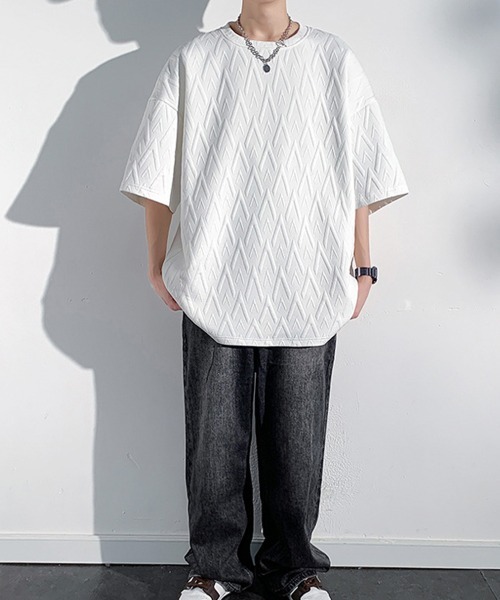 AsaAura(アサオーラ)の「メンズ Tシャツ クルーネックスウェット(Tシャツ/カットソー・メンズ・ブラック/ベージュ/ホワイト・FREE)」の9枚目の写真