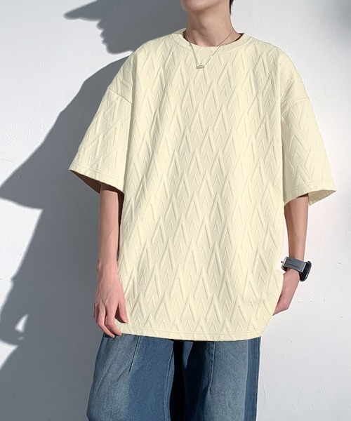 AsaAura(アサオーラ)の「メンズ Tシャツ クルーネックスウェット(Tシャツ/カットソー・メンズ・ブラック/ベージュ/ホワイト・FREE)」の10枚目の写真