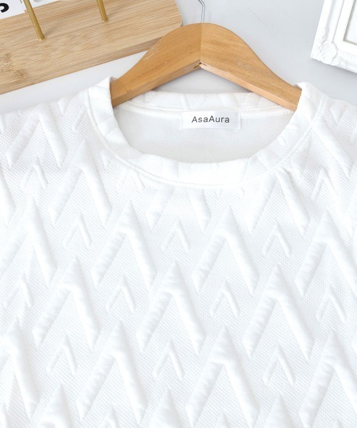 AsaAura(アサオーラ)の「メンズ Tシャツ クルーネックスウェット(Tシャツ/カットソー・メンズ・ブラック/ベージュ/ホワイト・FREE)」の18枚目の写真