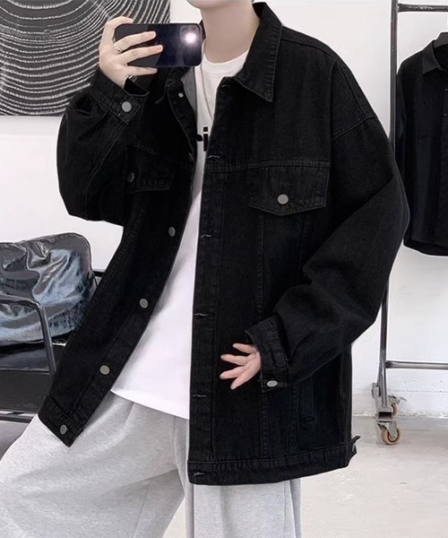 NEW GENTLEMAN(ニュージェントルマン)の「マーティー ルーズシルエット デニムジャケット(デニムジャケット・メンズ・ブラック/ブルー・L/M)」の7枚目の写真