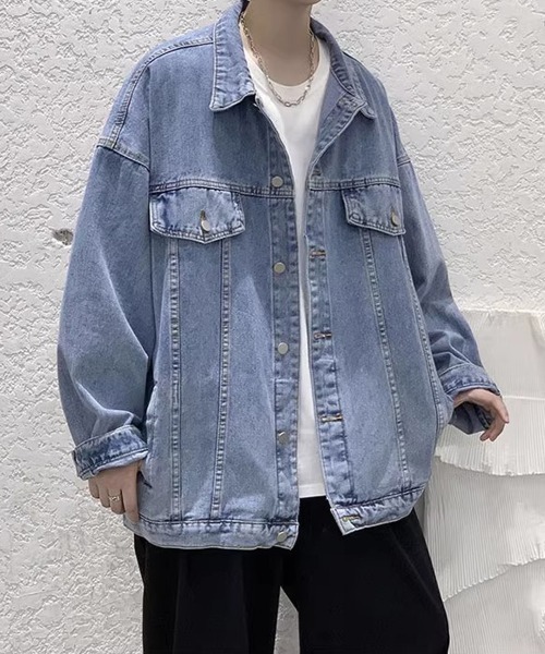 NEW GENTLEMAN(ニュージェントルマン)の「マーティー ルーズシルエット デニムジャケット(デニムジャケット・メンズ・ブラック/ブルー・L/M)」の10枚目の写真