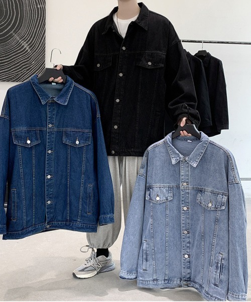 NEW GENTLEMAN(ニュージェントルマン)の「マーティー ルーズシルエット デニムジャケット(デニムジャケット・メンズ・ブラック/ブルー・L/M)」の14枚目の写真