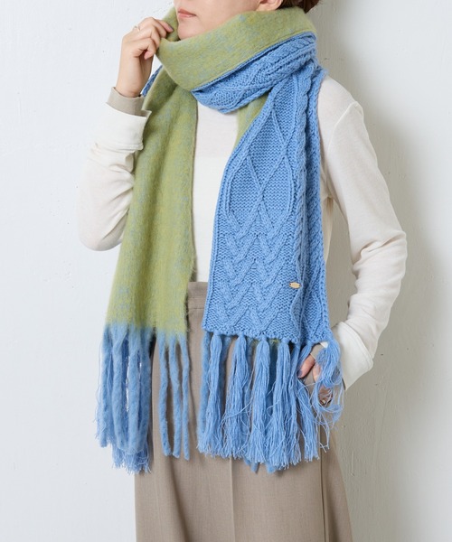 【セール】ニット切替マフラー（マフラー）｜PAPILLONNER（パピヨネ） 5,808円