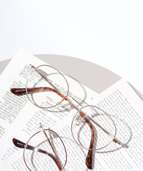 FUNALIVE（ファンアライブ）の「メタル ラウンド アンティーク調 伊達 メガネ（メガネ・メンズ・ゴールド/ブラック/シルバー/ブラウン・FREE）」の5枚目の写真