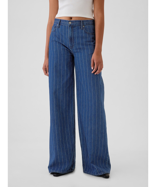 GAP（ギャップ）の「ミッドライズ ピンストライプ バギーデニム