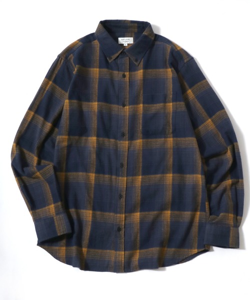 MARUKAWA(マルカワ)の「ソフトネル オンブレチェック ビエラ 長袖ボタンダウンシャツ(シャツ/ブラウス・メンズ・アイボリー/ブラック/カーキ/ブルー/ベージュ/ネイビー/ブラウン/レッド・M/L/LL)」の6枚目の写真