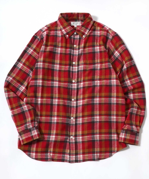 MARUKAWA(マルカワ)の「ソフトネル オンブレチェック ビエラ 長袖ボタンダウンシャツ(シャツ/ブラウス・メンズ・アイボリー/ブラック/カーキ/ブルー/ベージュ/ネイビー/ブラウン/レッド・M/L/LL)」の8枚目の写真